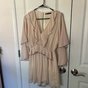 Zara Cream Ruffle Trim Romper